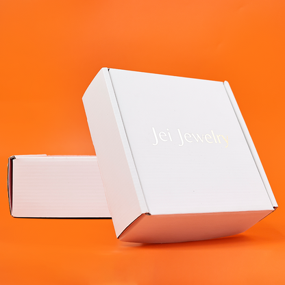 White gold foil airplane box