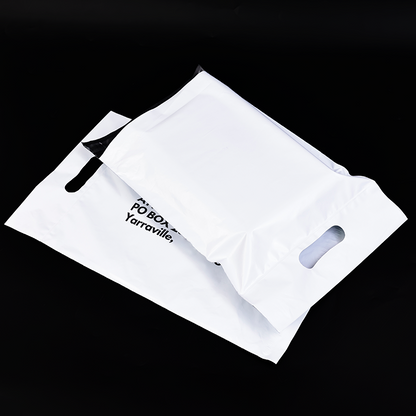 White long four-finger handle design self-adhesive courier bag
