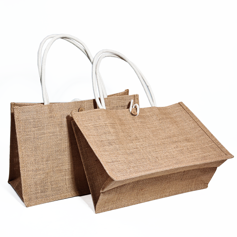 Button closure linen tote bag