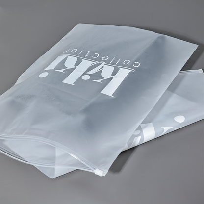 Transparent frosted ziplock bag