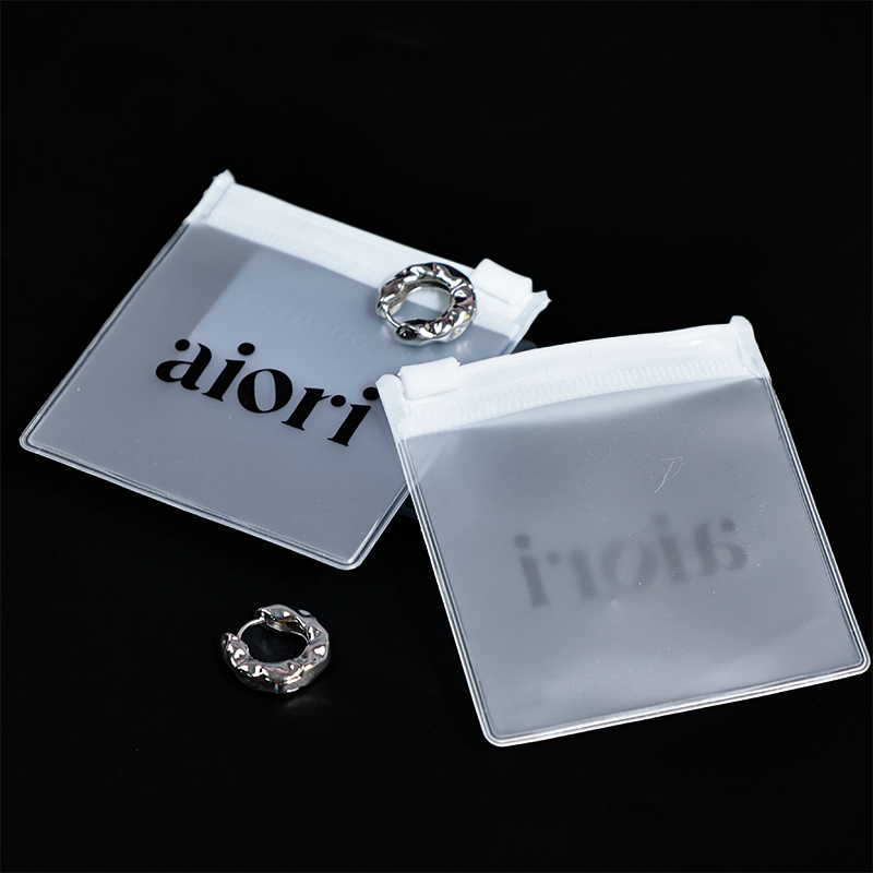 Small size transparent frosted PVC zipper bag