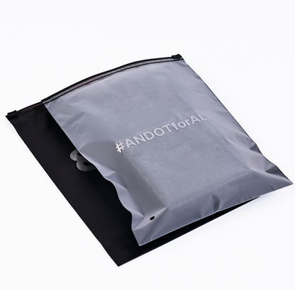 Single-sided transparent frosted pattern hot silver zipper bag