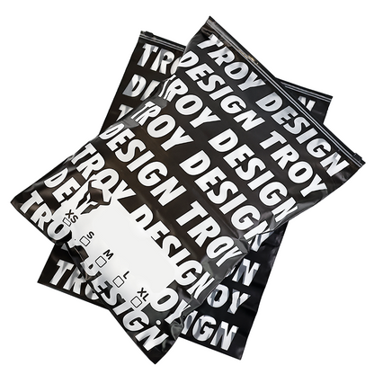 Black self-sealing zipper courier bag