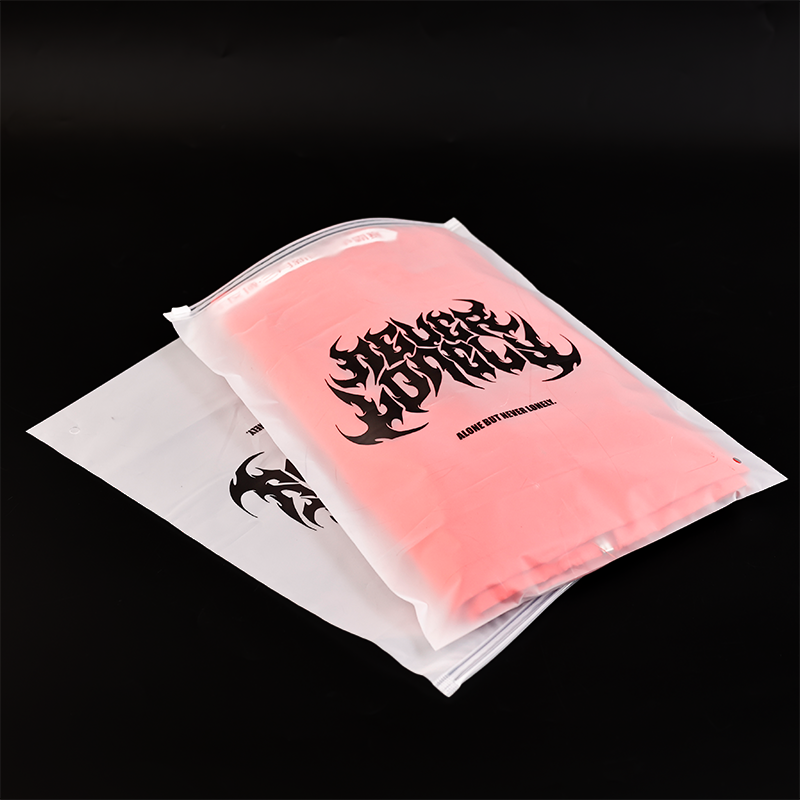 Transparent frosted ziplock bag