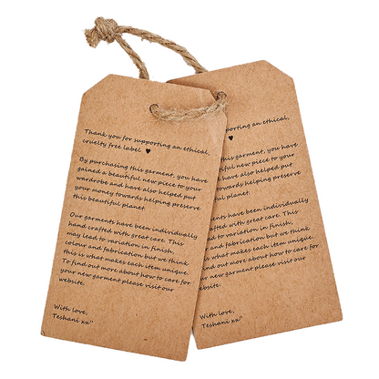 Brown hemp rope tag