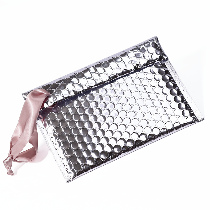 Silver aluminum film hand rope bubble courier bag