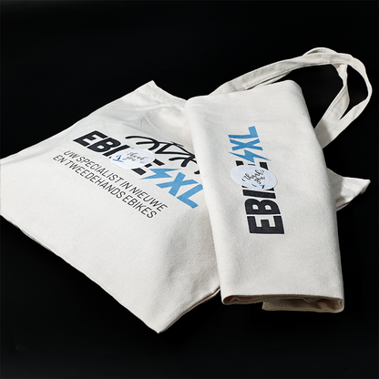 White canvas tote bag