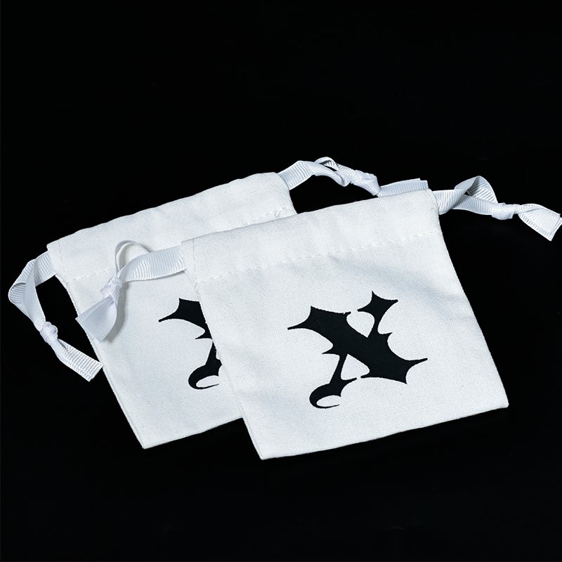 White small drawstring bag