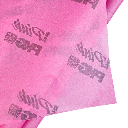 Rose pink wrapping paper with black pattern printing