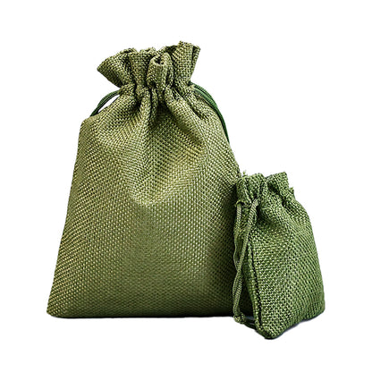 Green Series Drawstring Linen Bag