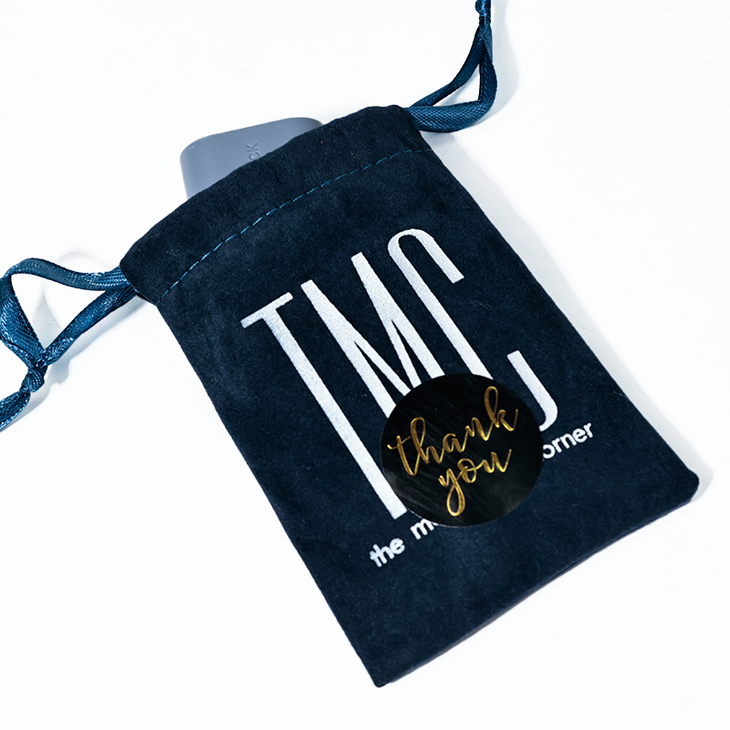 Dark green drawstring bag