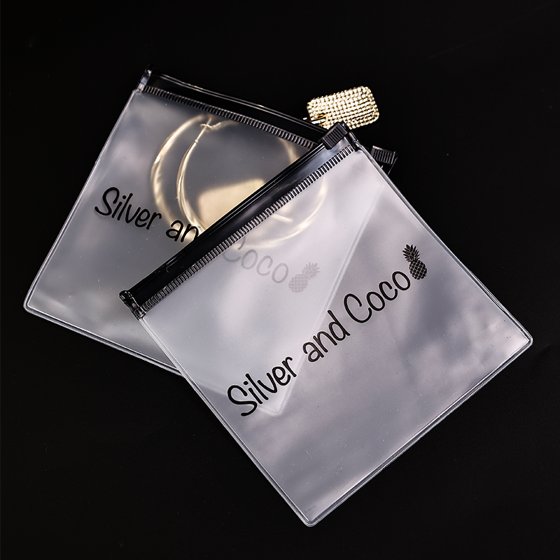 Small size transparent frosted zipper bag