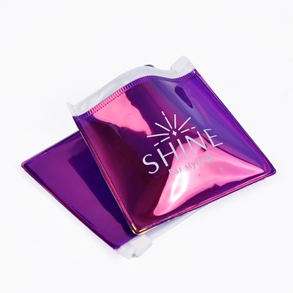 Small Size Square Purple PVC Zipper Bag