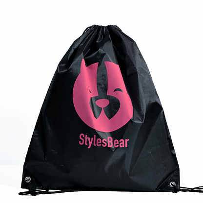 Black polyester backpack bag