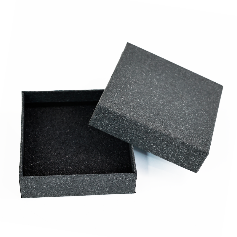 Dark grey square style jewelry box with lid