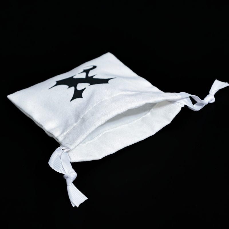 White small canvas drawstring bag