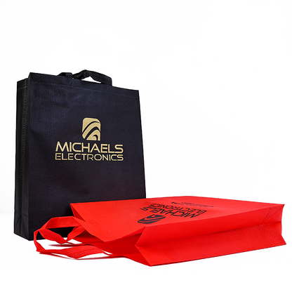 Long multi-color printed non-woven tote bag