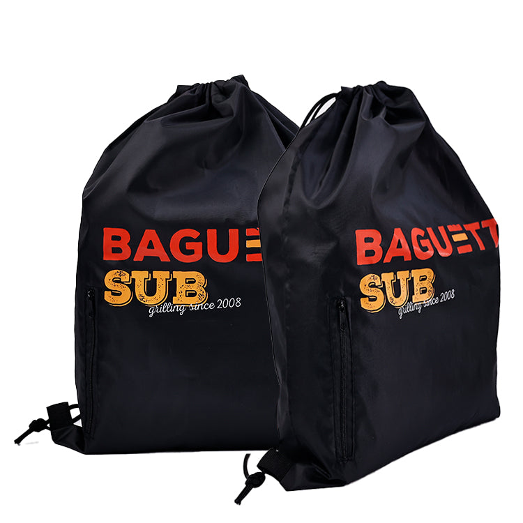Black Backpack Drawstring Bag