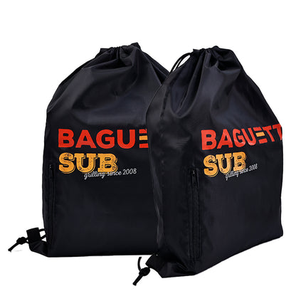 Black Backpack Drawstring Bag