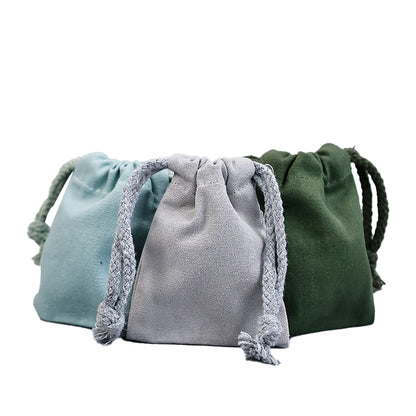 Blue drawstring cotton bag