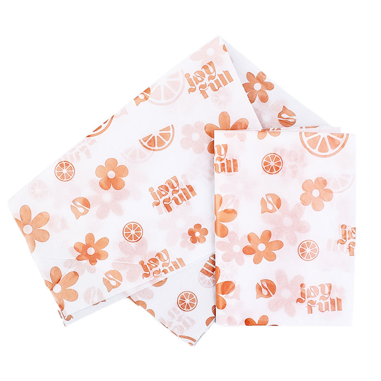 White Shirley Paper Print Orange Pattern Wrapping Paper