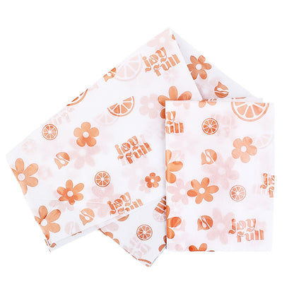 White Shirley Paper Print Orange Pattern Wrapping Paper