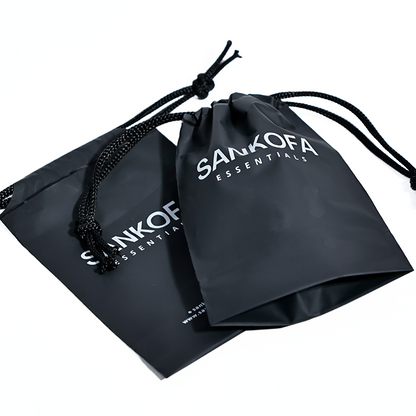 Black small size bottom drawstring bag