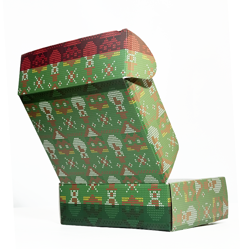 Full version of the Christmas pattern corrugated airplane box