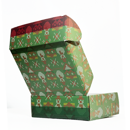 Full version of the Christmas pattern corrugated airplane box