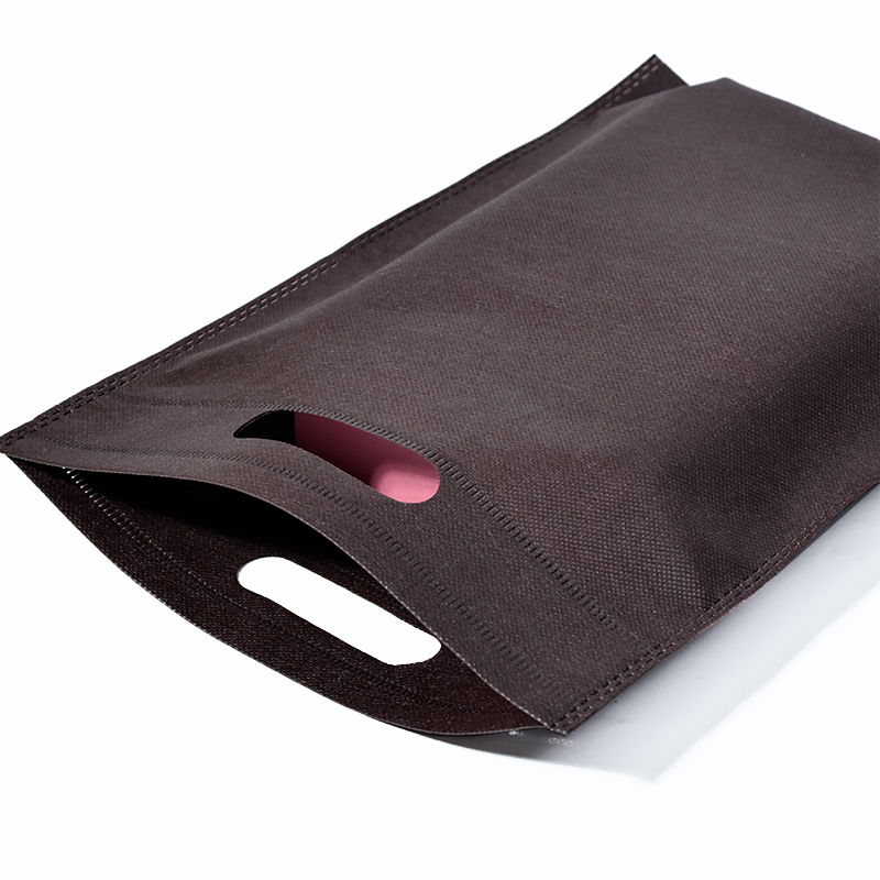 Brown non-woven flat tote bag