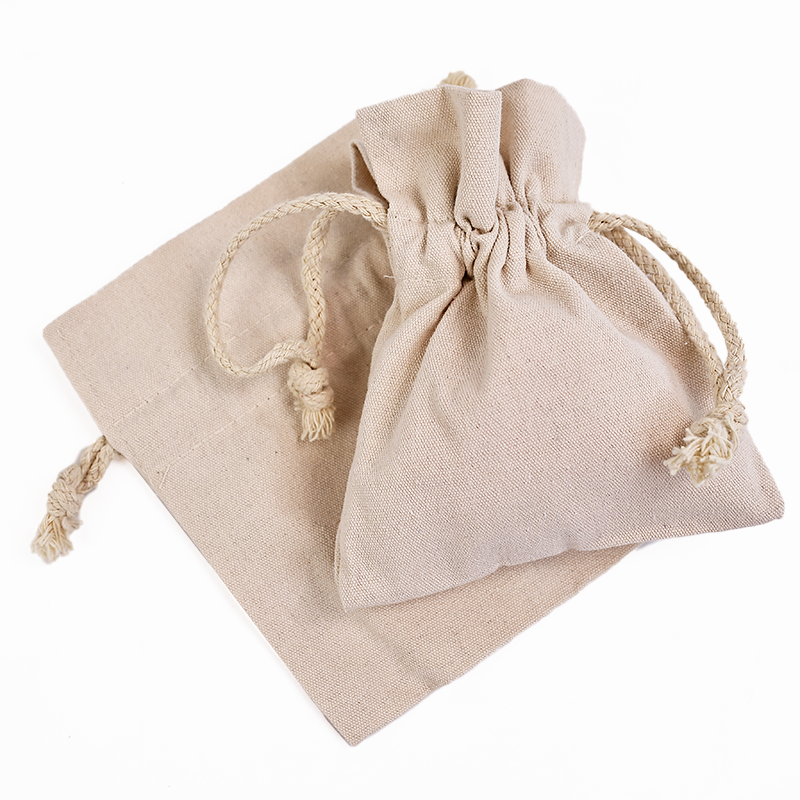 Small size linen drawstring bag