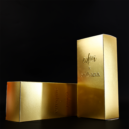 Gold stamped logo embossed packaging box
