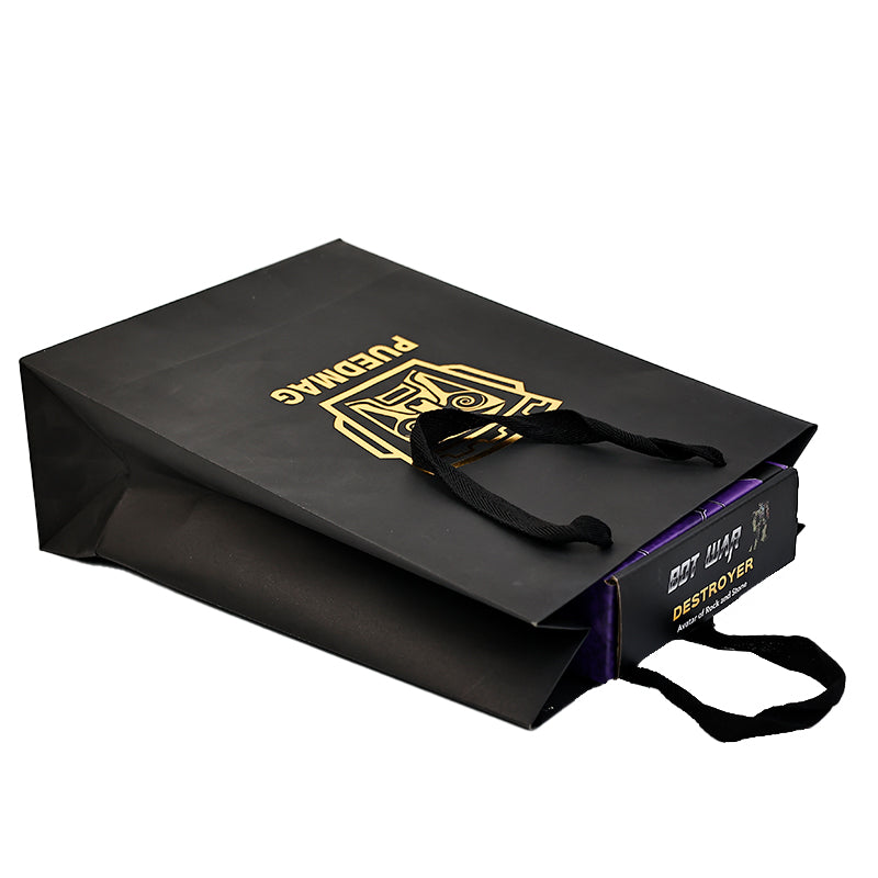 Black gold foil handbag