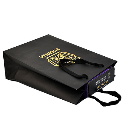 Black gold foil handbag