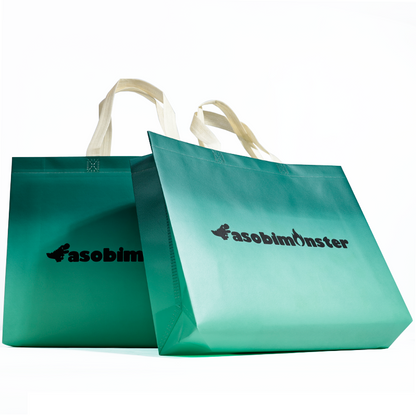 Green gradient non-woven tote bag