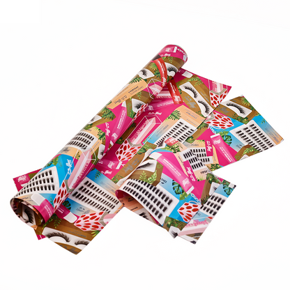 Full-page printed wrapping paper in various sizes