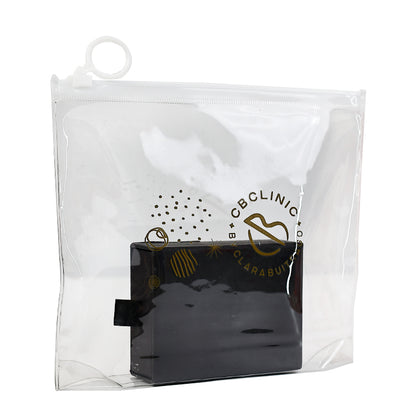 White pull ring transparent zipper bag