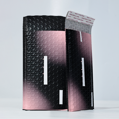Black and pink gradient printing express bubble bag
