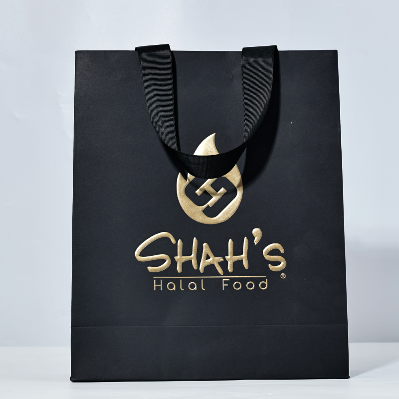 Internal tape pattern hot stamping embossed paper bag