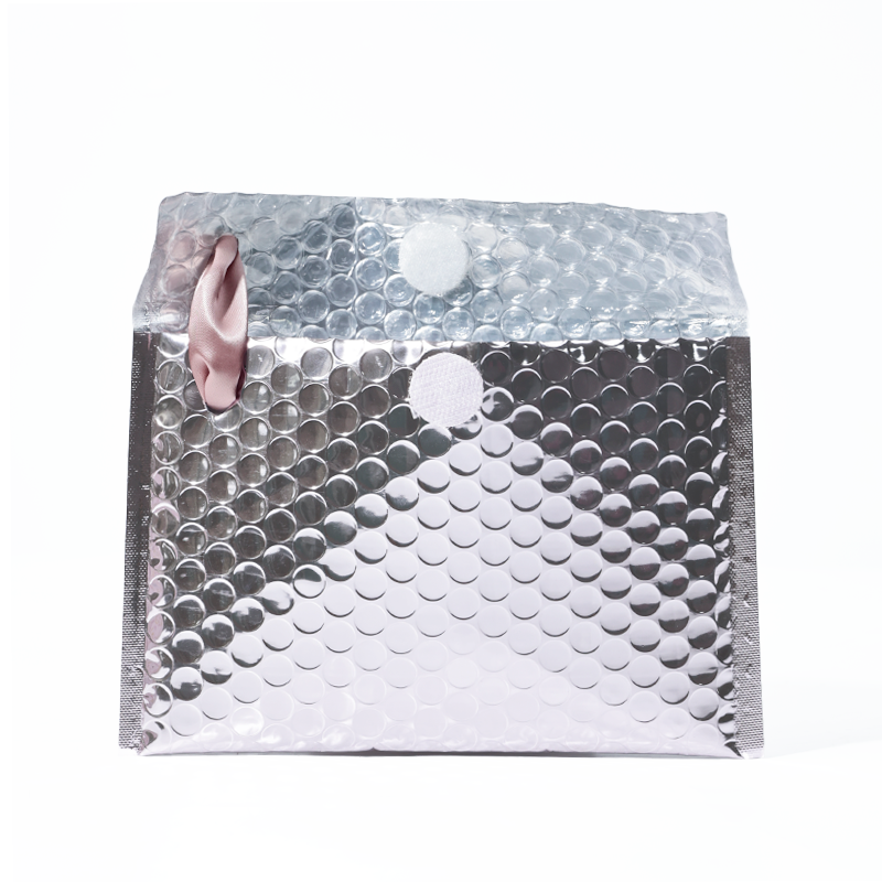 Silver aluminum film hand rope bubble courier bag