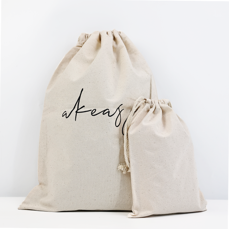 Same style multi-size linen drawstring bag