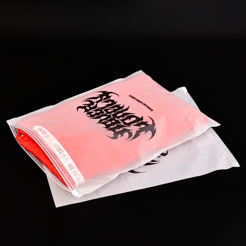 Transparent frosted ziplock bag