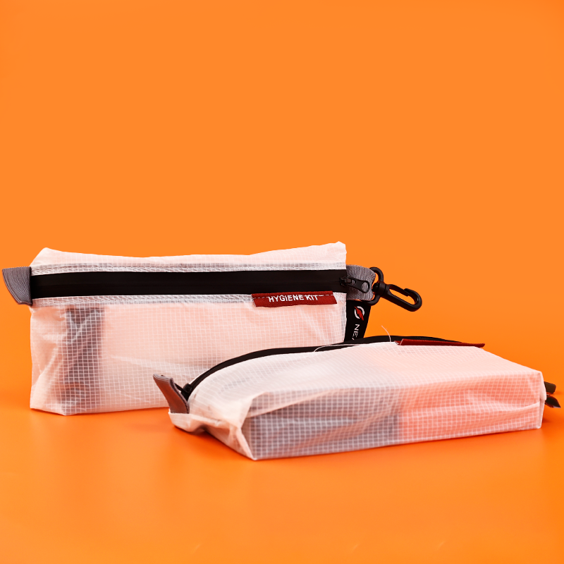 Transparent frosted plaid stationery zipper bag