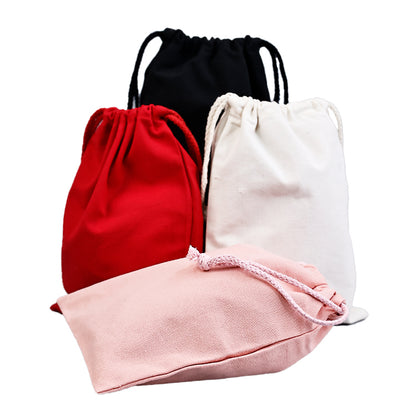 Red color drawstring cotton drawstring bag