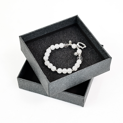 Dark grey square style jewelry box with lid