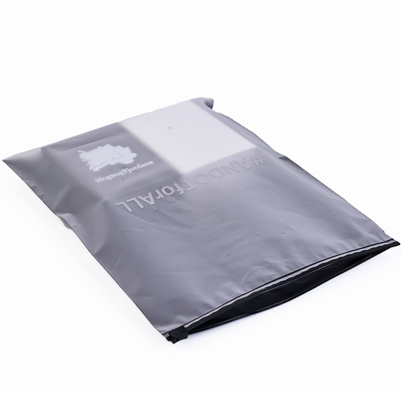 Single-sided transparent frosted pattern hot silver zipper bag