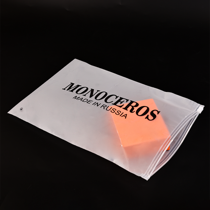 Transparent frosted long zipper bag