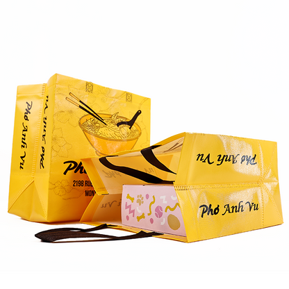 Yellow powder pattern non-woven food packaging bag
