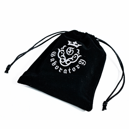 Small size black flannel drawstring bag
