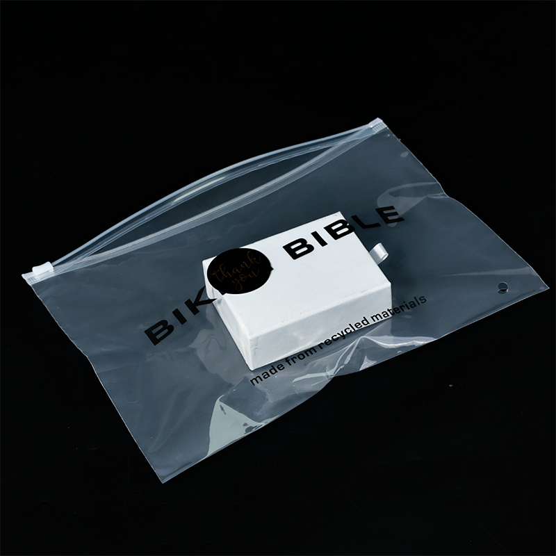 Transparent plastic ziplock bag